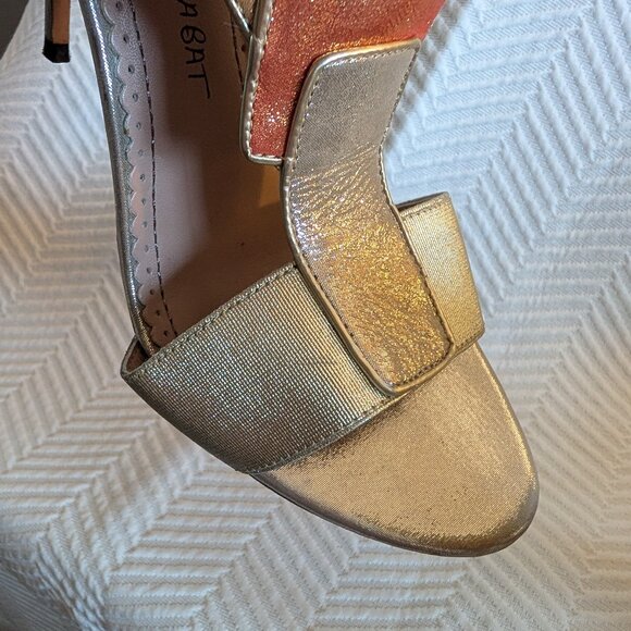 Jean-Michel Cazabat Octavia Metallic Patchwork Heels Size 7.5 Stiletto Sandals - Picture 5 of 12